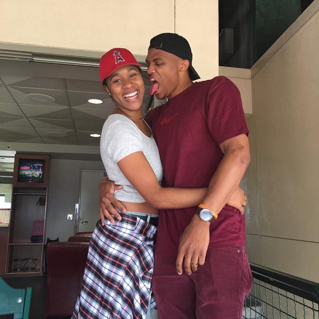 Russell Westbrook with his wife